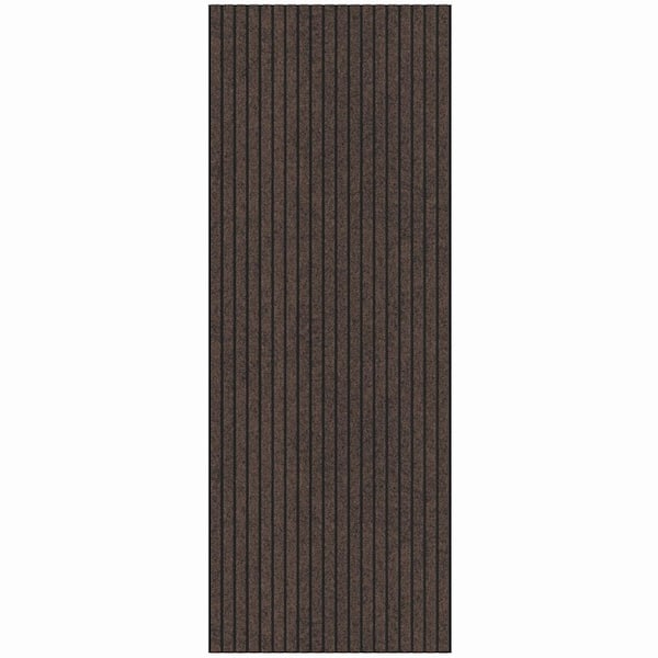 Ottomanson Lifesaver Scrape Rib Non-Slip Custom Long Hallway Runner Rug 2 ft. x 3 ft. Brown Ribbed Polyester Garage Flooring