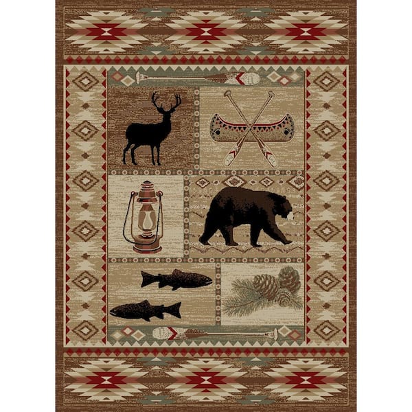 American Destination Multi-Color River Camp Multi Southwest Lodge 2 ft. x 4 ft. Area Rug