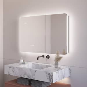 28 in. W x 20 in. H Frameless Rectangular Silver Aluminum Surface Mount Medicine  Cabinet with Mirror and LED Light XBYQ-YG-1 - The Home Depot
