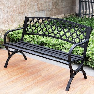 4 ft. Outdoor Patio Steel Porch Chair Loveseat Bench