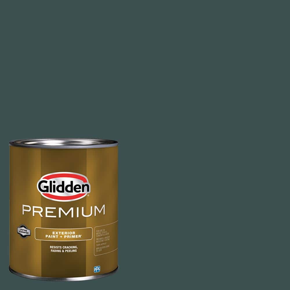 Glidden Premium 1 qt. PPG11457 Night Watch Flat Exterior Paint with