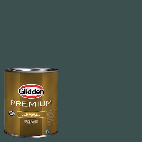 Glidden Premium 1 qt. PPG1145-7 Night Watch Satin Exterior Paint with ...