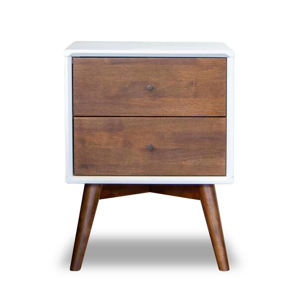 francesca 2 drawer nightstand white