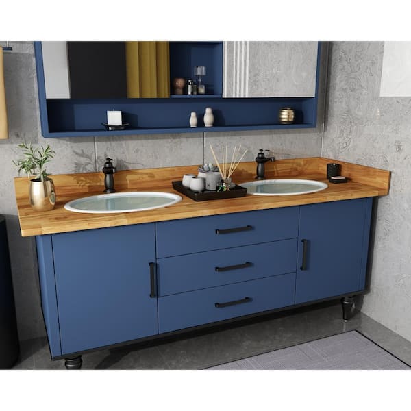 73 in. x 24 in. x 1 in. Acacia Vanity Top with Backsplash, Golden Teak 73 in. x 24 in. x 1 in. Acacia Vanity Top with Backsplash, Golden Teak