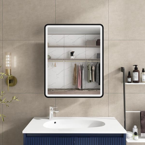 Boosicavelly 24 in. W x 30 in. H Rectangular Metal Medicine Cabinet with Mirror