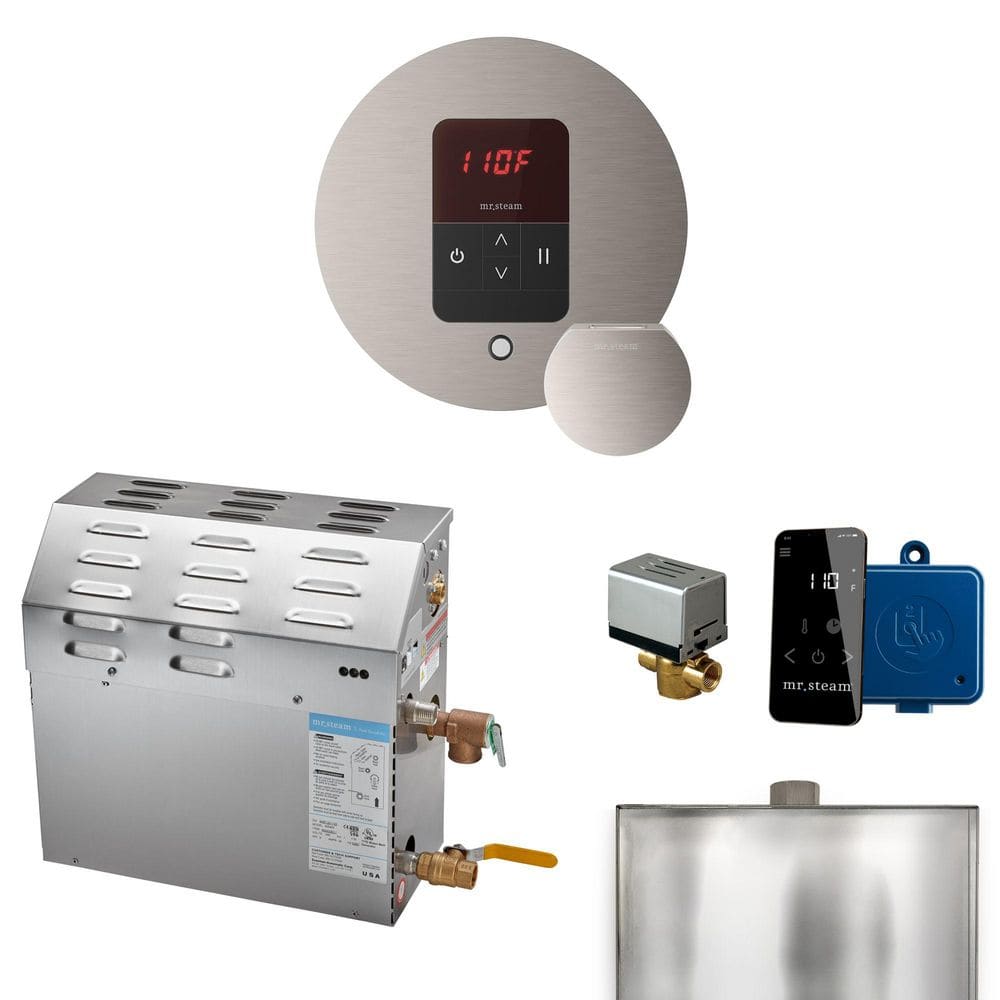 MS 6 kW (6000 W) Steam Shower Generator Package with round iTempo Control in Brushed Nickel and Accessories price history on PriceWatchPro