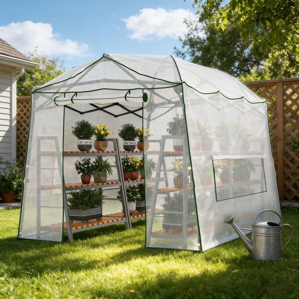 Yardsight 11 ft. W x 8.5 ft. D x 8 ft. H Walk-in Greenhouse