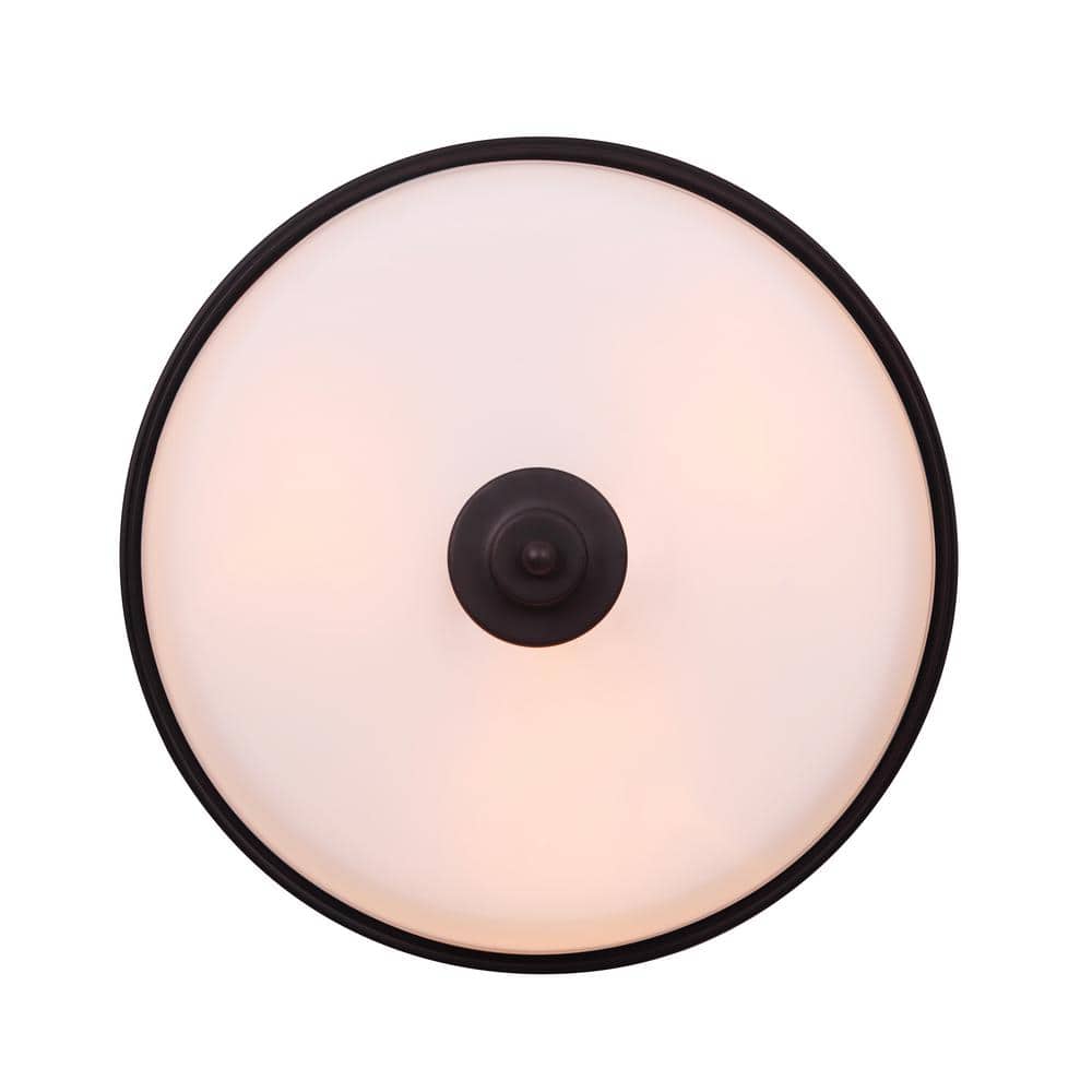 Elegant Jackson Bronze 15.75" Semi-Flush Bowl Ceiling Light with Opal Glass