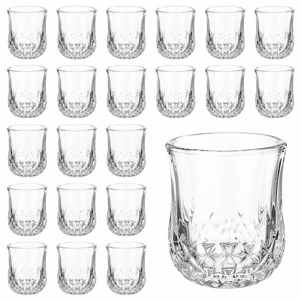 24-Pack 1.5 oz Clear Glass Shot Glasses Classic Mini Snifters for Whiskey Vodka Tequila Bars and Parties