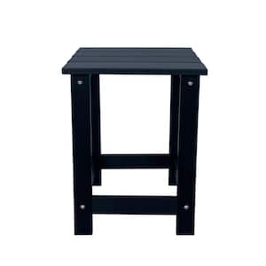 19 in. H Square Black HDPE Plastic Indoor Outdoor Adirondack Side Table, Home and Garden Decor