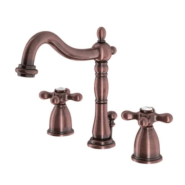 Heritage 8 in. Widespread 2-Handle Bathroom Faucet in Antique Copper