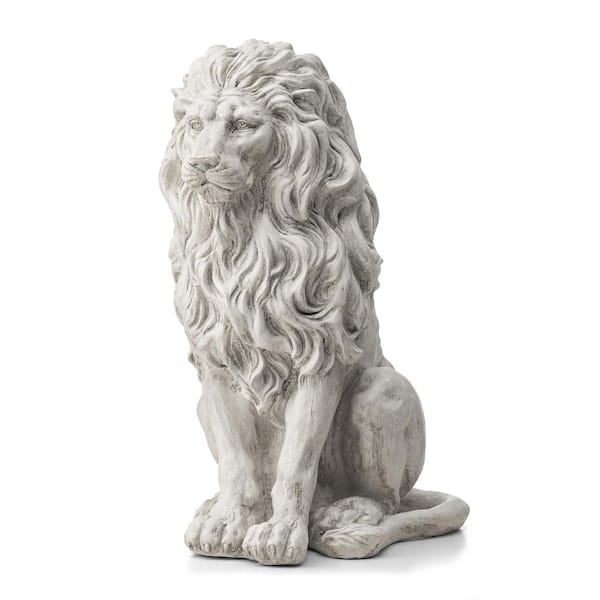 Glitzhome 20.75 in. H MGO White Guardian Sitting  Statue