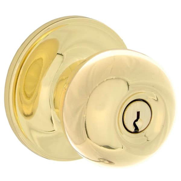 Defiant Brandywine Polished Brass Keyed Entry Door Knob 32T8700B - The Home  Depot