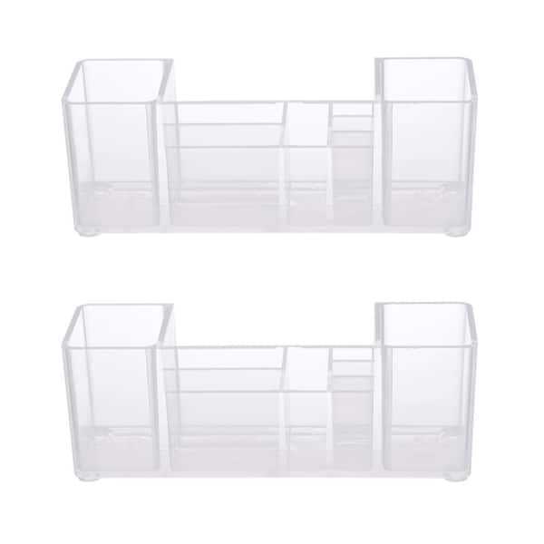 Kenney Storage Made Simple Bathroom Countertop Organizer 8 Compartments in Clear (Set of 2)