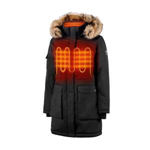 Women's XX-Large Black 7.38-Volt Lithium-Ion Thermolite Heated Parka Jacket with (1) 4.8 Ah Battery and Charger