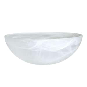 5 in. H x 13-1/2 in. Dia/Etched Alabaster Glass Shade For Torchiere Lamp, Swag Lamp and Pendant