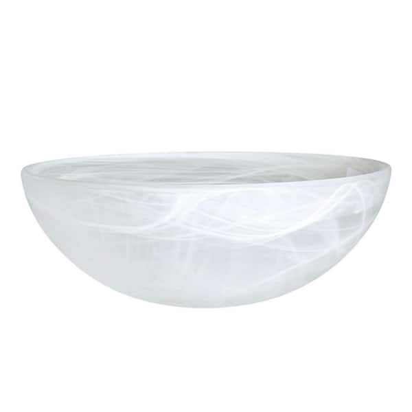 Unbranded 5 in. H x 13-1/2 in. Dia/Etched Alabaster Glass Shade For Torchiere Lamp, Swag Lamp and Pendant