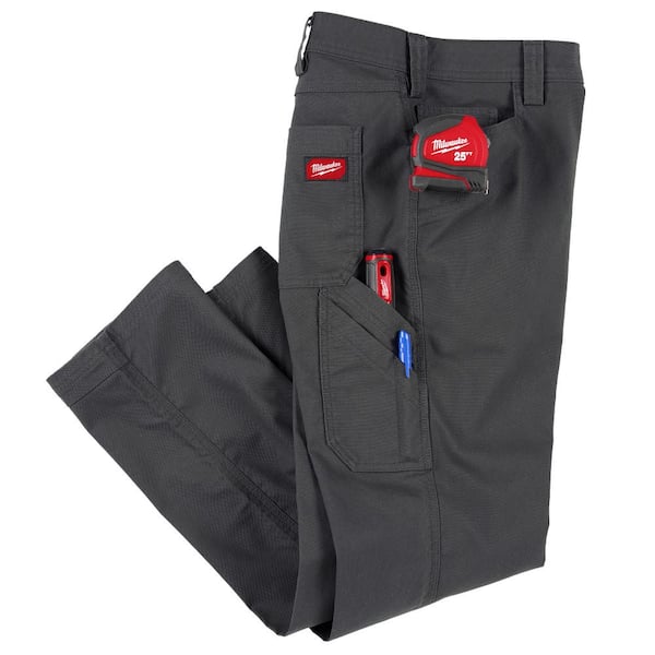 Milwaukee Men's 34 in. x 34 in. Gray Cotton/Polyester Work Pants