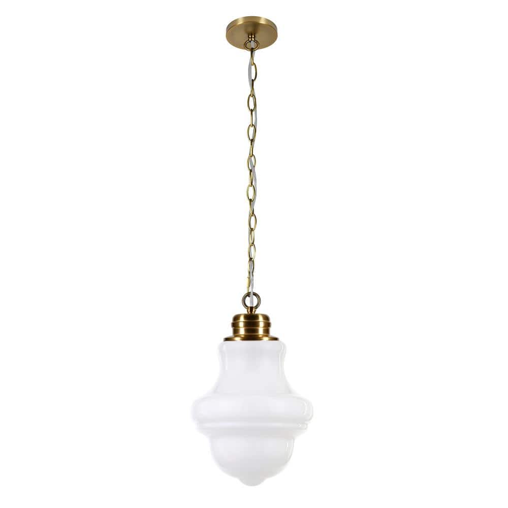 Glass Annie Home Brass 1-Light - Milk PD0502 Depot The White Shade Pendant Meyer&Cross with