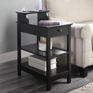 Slayer 22 in. Black 29 Rectangle Wood End Table (1-Piece)