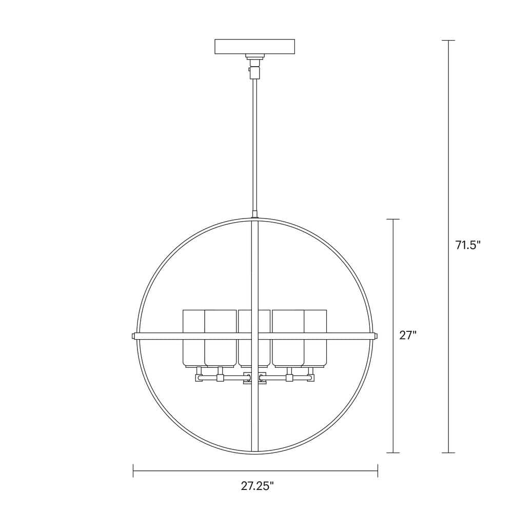 Alturas Brushed Nickel 5-Light Chandelier with Clear Seeded Glass