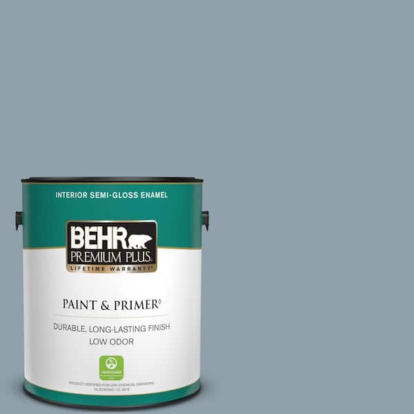 BEHR PREMIUM PLUS 1 gal. #N480-4 French Colony Semi-Gloss Enamel Low Odor Interior Paint & Primer