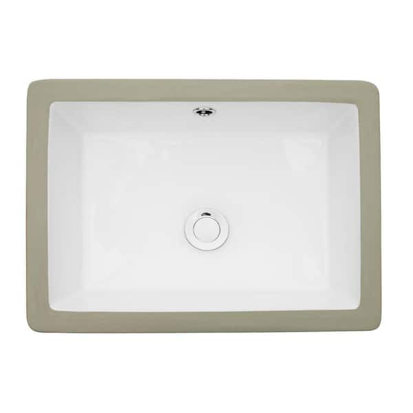 XUJMK 22 in. Undermount Rectangular Bathroom Sink with Overflow
