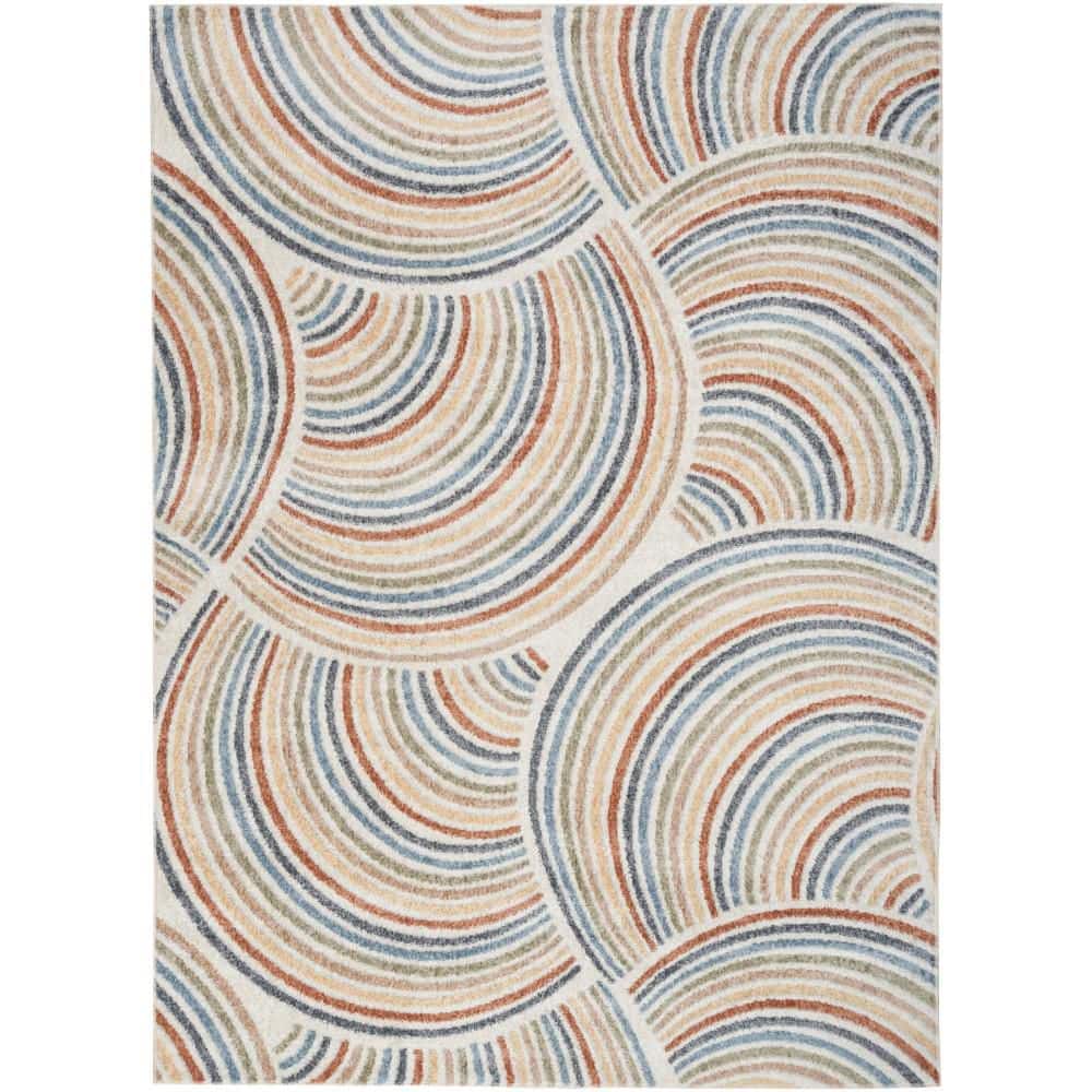 Multicolor Ivory Area Rug Nourison Astra Machine Washable Ivory Multicolor 5 ft. x 7 ft. All-over ...