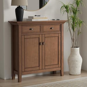 Redmond Solid Wood 36 in. Wide Transitional Entryway Storage Cabinet in Rustic Natural Aged Brown