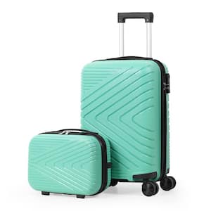 2-Piece Set ABS Hardside Luggage with Spinner Wheels 14 in./20 in., Green