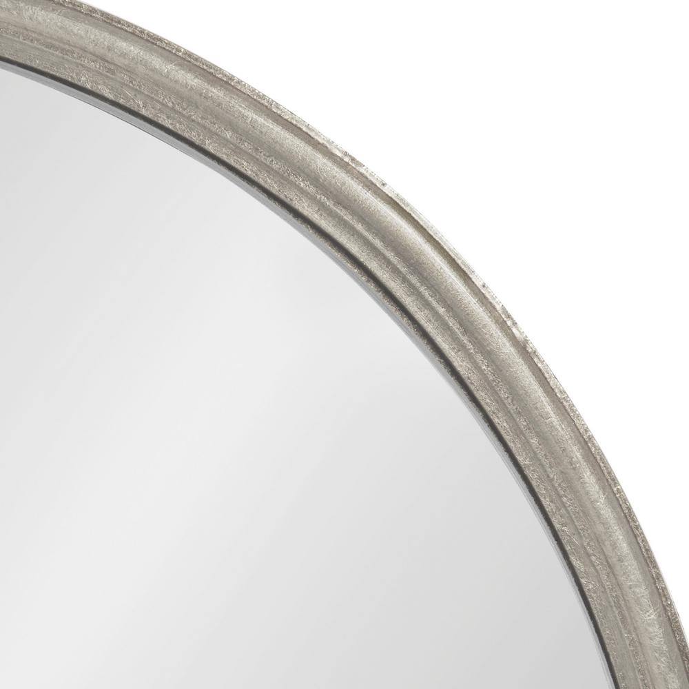 28.3" Silver Oval Wood Vanity Wall Mirror