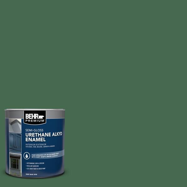 1 qt. #M410-7 Perennial Green Semi-Gloss Enamel Urethane Alkyd Interior/Exterior Paint