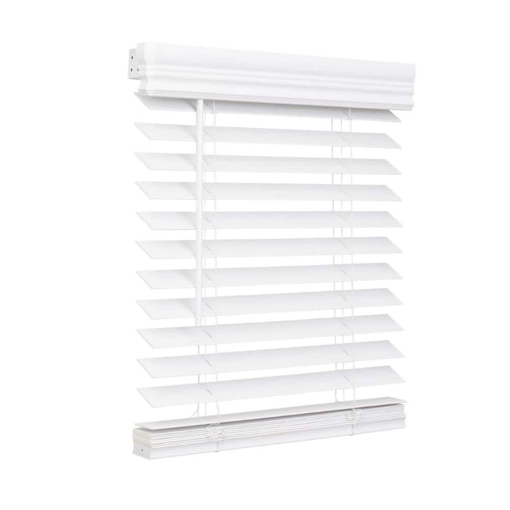 Bright White Cordless Room Darkening Blinds with 2 in. Slats - 20