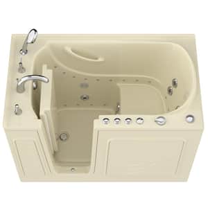 HD Series 53 in. Left Drain Quick Fill Walk-In Whirlpool and Air Bath Tub with Powered Fast Drain in Biscuit