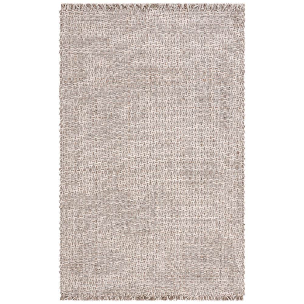 Gray Flat Woven Handmade Wool Area Rug, 5' x 8'