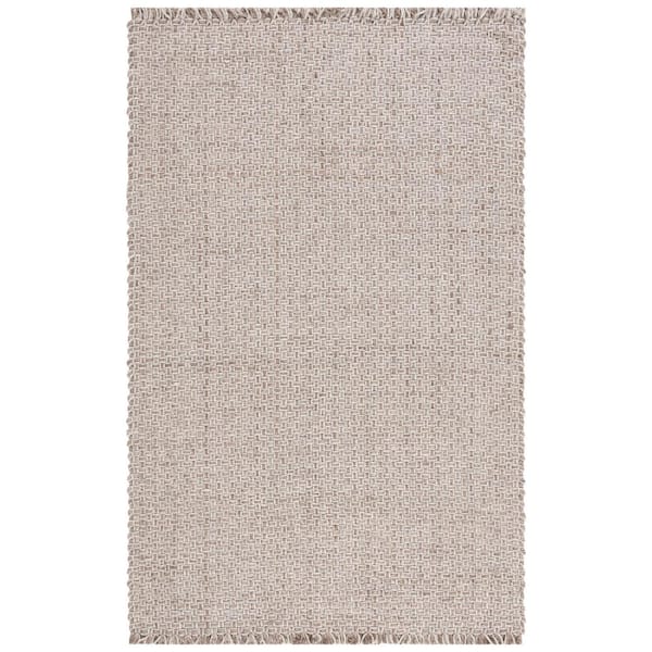 SAFAVIEH Natural Fiber Beige/Gray 8 ft. x 10 ft. Woven Thread Area Rug