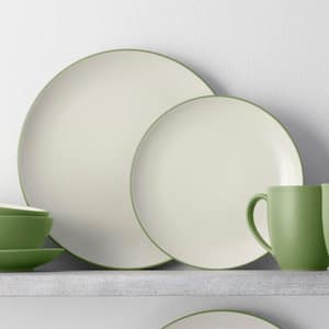 Colorwave Apple 4-Piece (Green) Stoneware Coupe Place Setting, Service for 1
