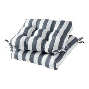 Square Tufted Outdoor Seat Cushionin Canopy Stripe Gray (2-Pack)