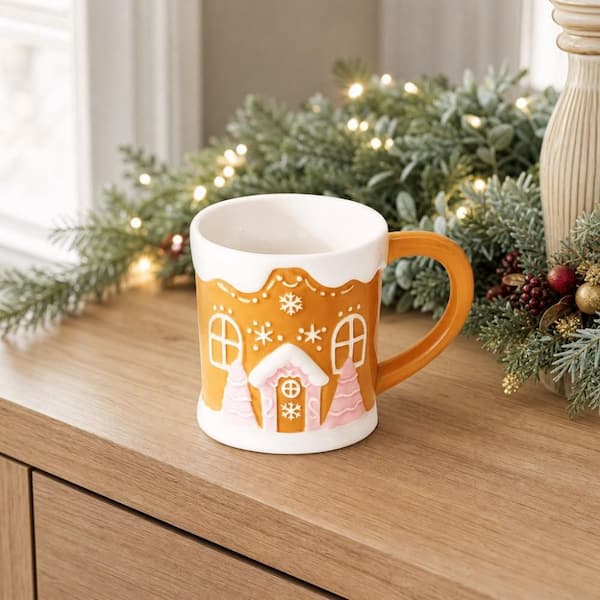 out MIYU様 ナチュラル クリスマス♡ マグネットプレート Numhew 13 oz Cute Brown Ceramic Mug (Set of 1), Christmas