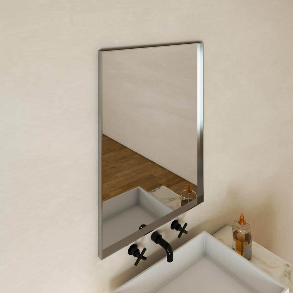 Crane Lake 22x30 Inch Silver Metal Framed Vanity Mirror