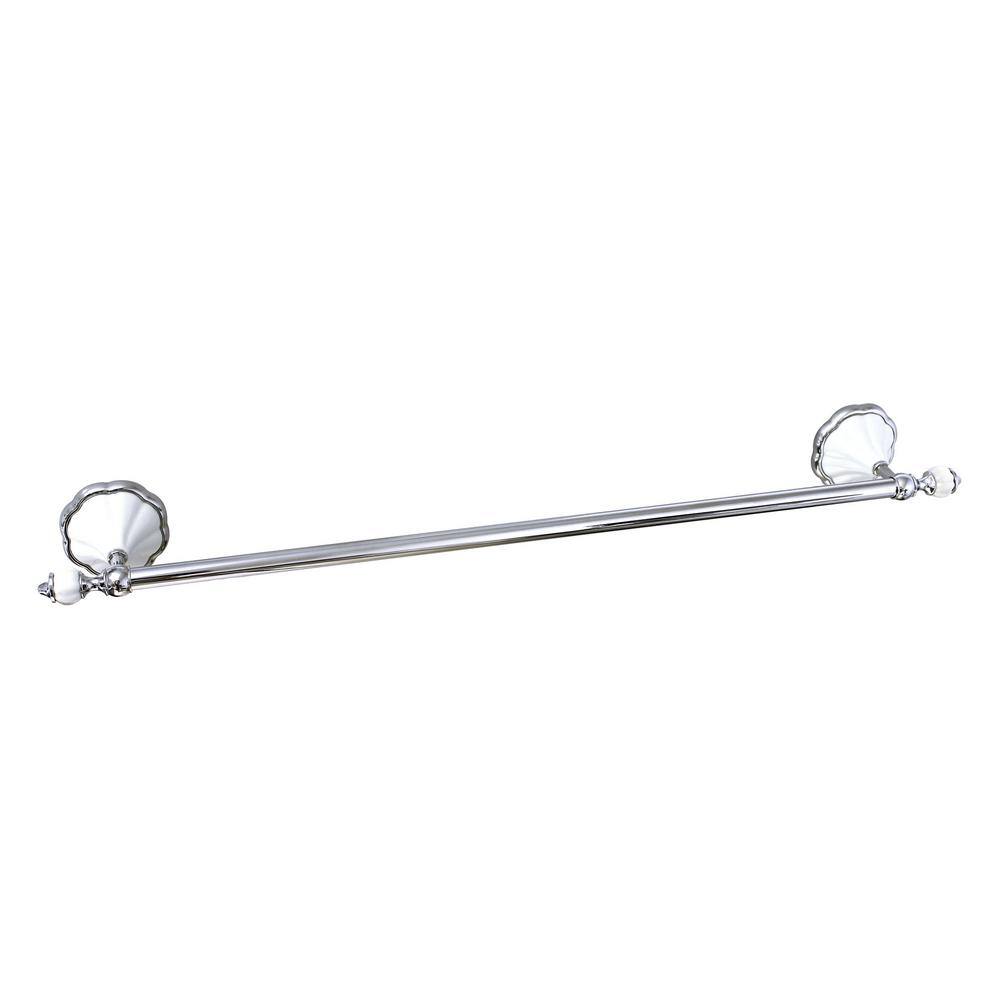Polished Chrome and White Ceramic 4-Piece Bathroom Hardware Set
