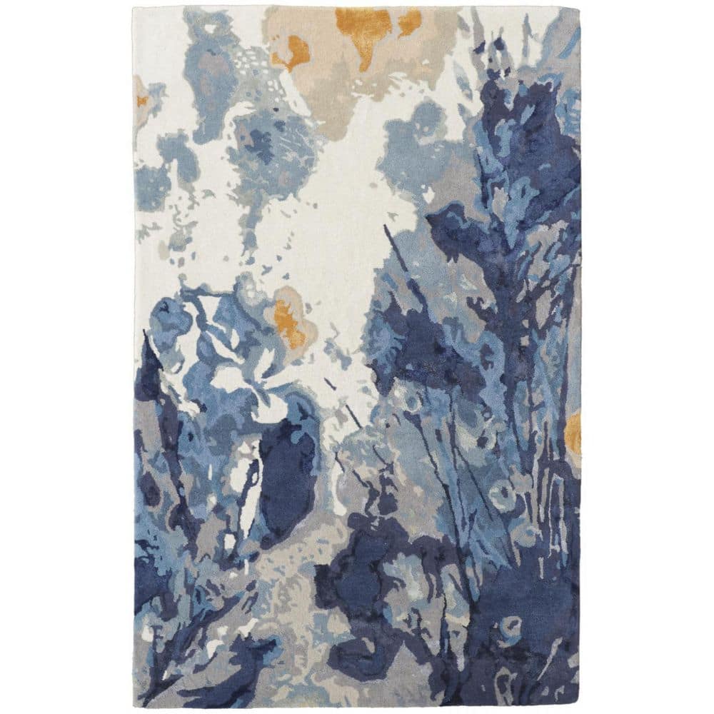 Blue 9 ft. x 12 ft. Floral Area Rug price history on PriceWatchPro