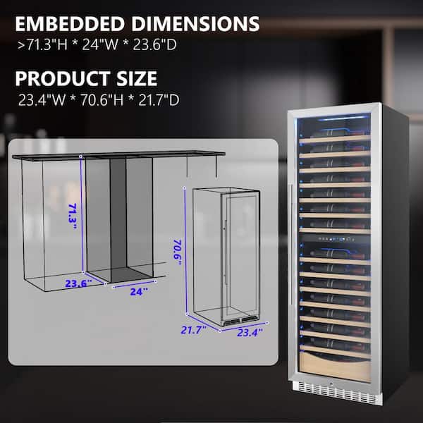 COWSAR 23.4 in. 112 Bottles Dual Zone Built-in/Freestanding