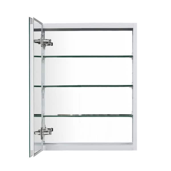 23 in. W x 30 in. H Rectangular White Aluminum Recessed/Surface Mount Medicine Cabinet with Mirror