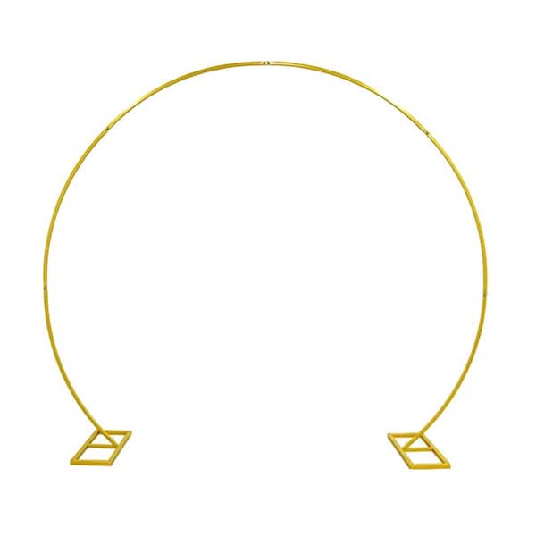 YIYIBYUS 100.9 in. x 110.2 in. Gold Metal Circle Wedding Arch ...