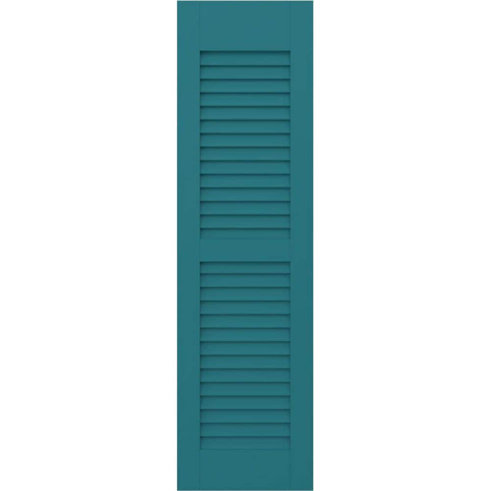 15 in. W x 32 in. H Americraft 2 Equal Louver Exterior Real Wood Shutters Pair in Antigua price history on PriceWatchPro