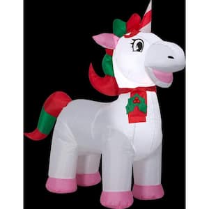 3.25 ft. H x 3.5 ft. L Airblown Inflatable Christmas Unicorn