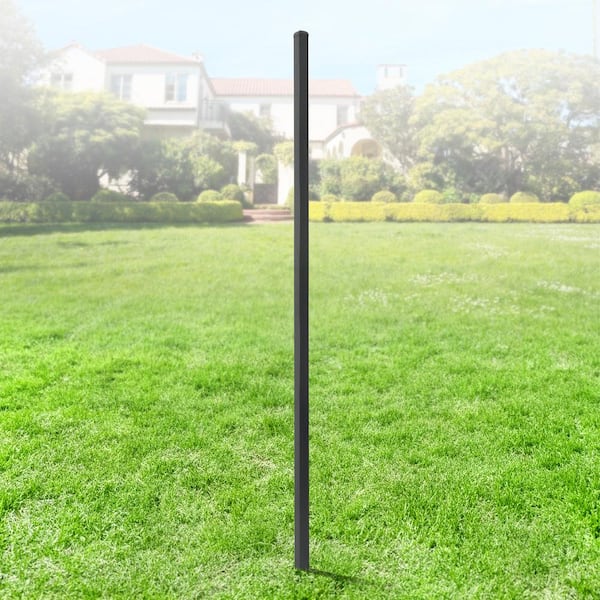 2 in. x 2 in. x 8 ft. Steel Flat Top Blank Metal Fence Post with Post Cap (1 pack)