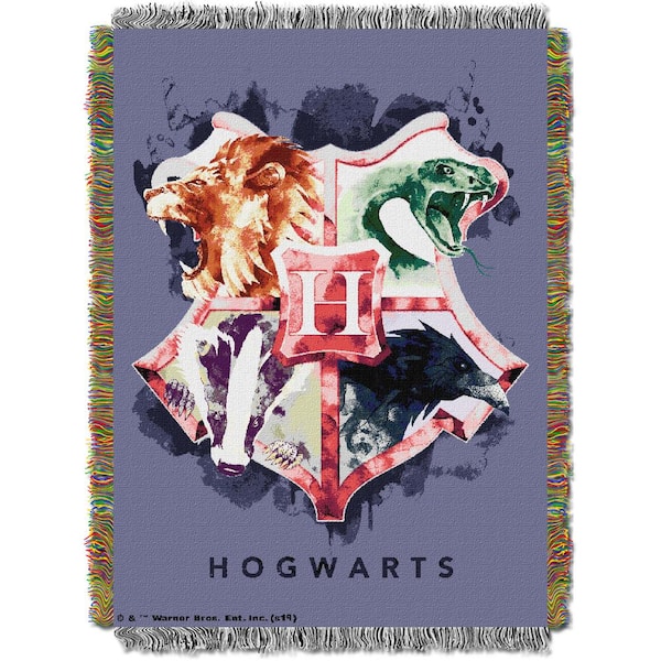 THE NORTHWEST GROUP Harry Potter, Houses Together Woven Tapestry Throw  Blanket 1HPT051000018RET - The Home Depot
