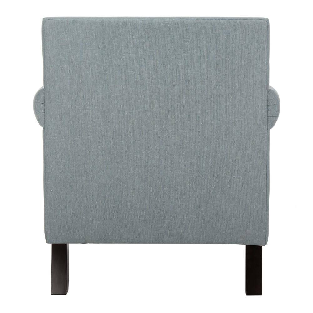 Sky Blue Linen Arm Chair with Nailhead Trim